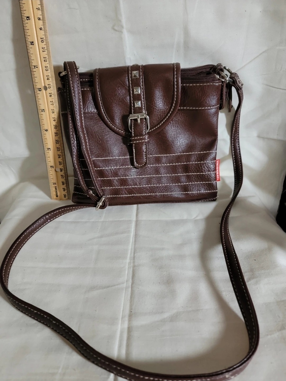 Brown Crossbody Mens Leather-Style Shoulder Bag